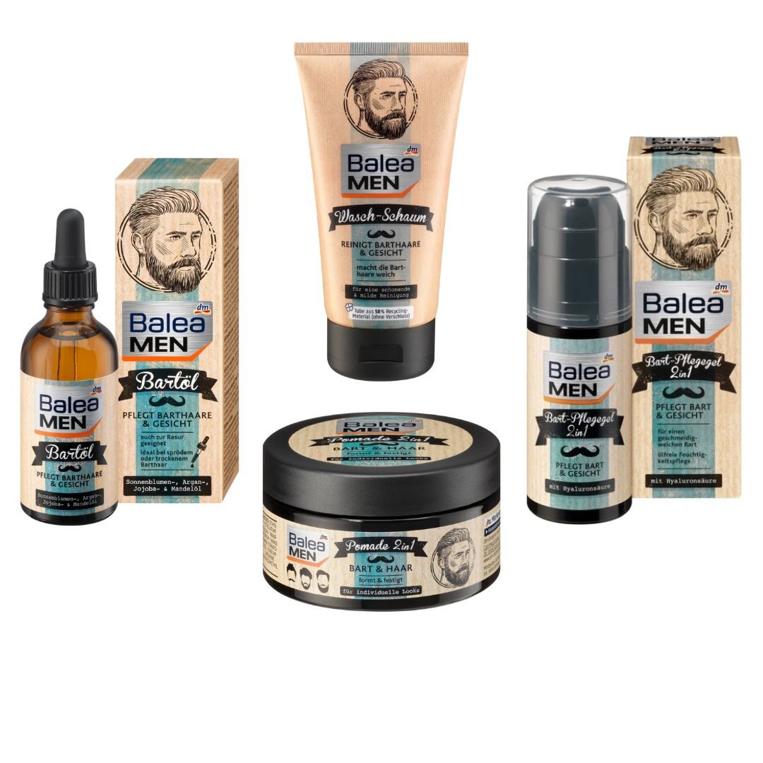 1_4a4ab688-ff9a-487d-ba8c-0cecf63bf08a.jpg Balea MEN - Pack Soin Complet Barbe et Cheveux (4 Soins) – Image 1
