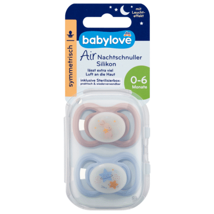 Sucette en silicone babylove Air Nuit, symétrique,