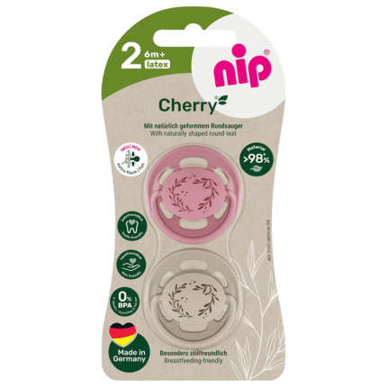 Sucette Nip Cerise, rouge/marron, taille 2, à partir de 6 mois, 2 pièces