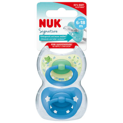 Sucettes en silicone NUK Signature, vert/bleu, 6-18