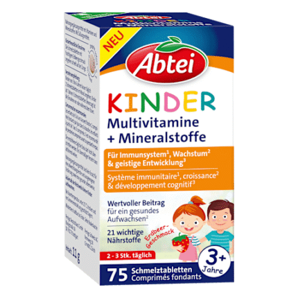 Comprimés à fondre Multivitamines pour Enfants Abtei, 75 pc, 11 g