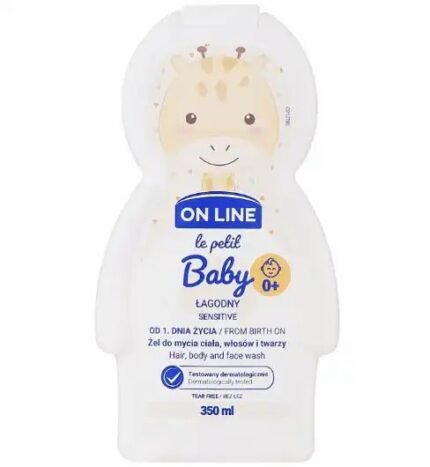 Shampoing Bébé + Gel Douche + Nettoyant Visage 3 en 1 - Sensitive pour Nouveau-Né – 350ml
